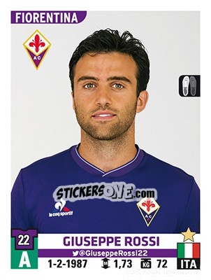 Sticker Giuseppe Rossi - Calciatori 2015-2016 n. 173 - Panini