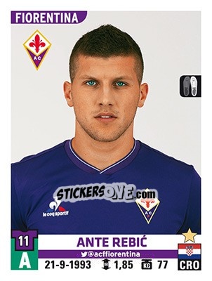 Figurina Ante Rebic - Calciatori 2015-2016 - Panini