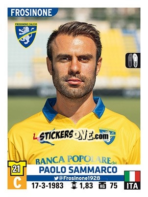 Sticker Paolo Sammarco - Calciatori 2015-2016 n. 194 - Panini