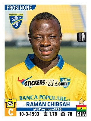 Sticker Raman Chibsah - Calciatori 2015-2016 n. 197 - Panini
