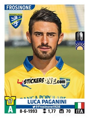 Sticker Luca Paganini - Calciatori 2015-2016 n. 200 - Panini