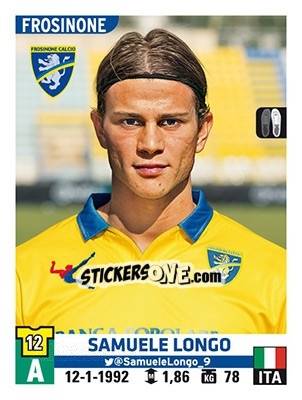Sticker Samuele Longo - Calciatori 2015-2016 n. 204 - Panini