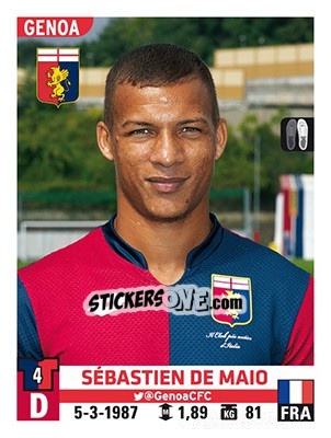 Sticker Sébastien De Maio - Calciatori 2015-2016 n. 216 - Panini