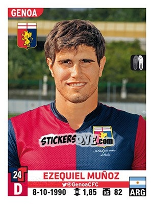 Figurina Ezequiel Muñoz - Calciatori 2015-2016 - Panini