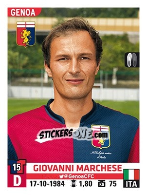 Sticker Giovanni Marchese - Calciatori 2015-2016 n. 219 - Panini
