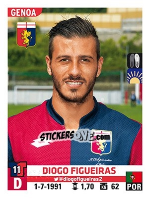 Cromo Diogo Figueiras - Calciatori 2015-2016 - Panini