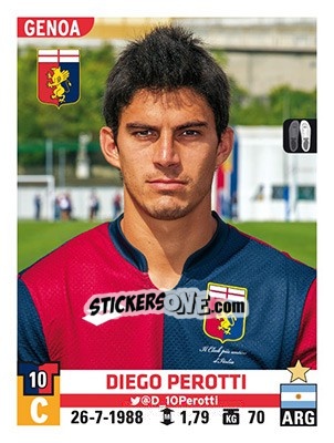 Sticker Diego Perotti - Calciatori 2015-2016 n. 229 - Panini