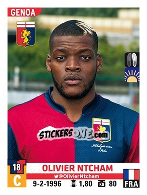 Sticker Olivier Ntcham - Calciatori 2015-2016 n. 230 - Panini