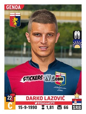 Sticker Darko Lazovic - Calciatori 2015-2016 - Panini