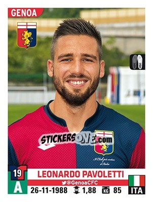 Cromo Leonardo Pavoletti - Calciatori 2015-2016 - Panini