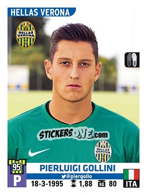Sticker Pierluigi Gollini - Calciatori 2015-2016 n. 243 - Panini