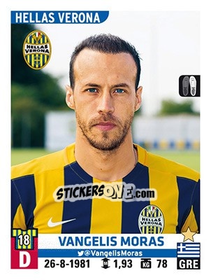 Sticker Vangelis Moras - Calciatori 2015-2016 - Panini