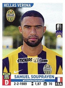 Cromo Samuel Souprayen - Calciatori 2015-2016 - Panini