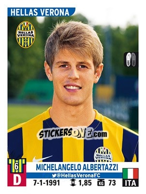 Sticker Michelangelo Albertazzi - Calciatori 2015-2016 n. 250 - Panini