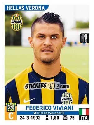 Sticker Federico Viviani - Calciatori 2015-2016 n. 254 - Panini