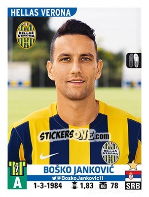 Figurina Boško Jankovic - Calciatori 2015-2016 - Panini