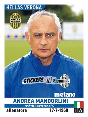 Cromo Andrea Mandorlini - Calciatori 2015-2016 - Panini