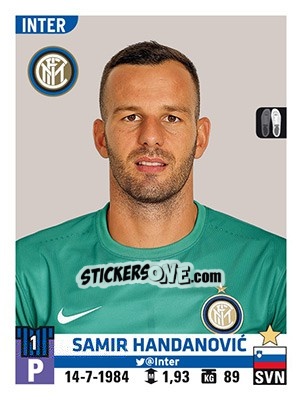 Cromo Samir Handanovic - Calciatori 2015-2016 - Panini