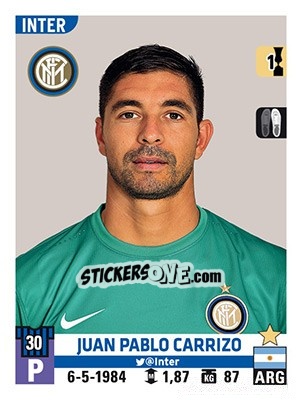 Cromo Juan Pablo Carrizo - Calciatori 2015-2016 - Panini