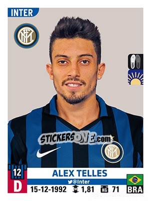 Sticker Alex Telles - Calciatori 2015-2016 n. 277 - Panini