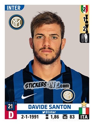 Sticker Davide Santon - Calciatori 2015-2016 n. 278 - Panini