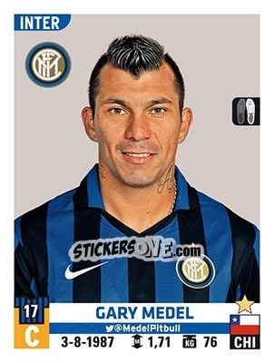 Sticker Gary Medel - Calciatori 2015-2016 n. 282 - Panini
