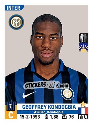 Sticker Geoffrey Kondogbia - Calciatori 2015-2016 - Panini