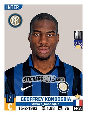 Sticker Geoffrey Kondogbia - Calciatori 2015-2016 n. 284 - Panini