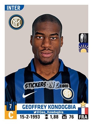 Figurina Geoffrey Kondogbia - Calciatori 2015-2016 - Panini