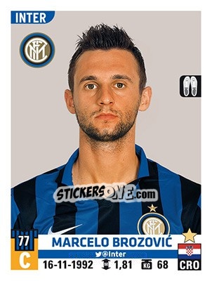 Sticker Marcelo Brozovic - Calciatori 2015-2016 - Panini