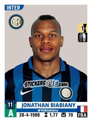 Sticker Jonathan Biabiany - Calciatori 2015-2016 - Panini