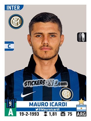 Sticker Mauro Icardi - Calciatori 2015-2016 n. 292 - Panini