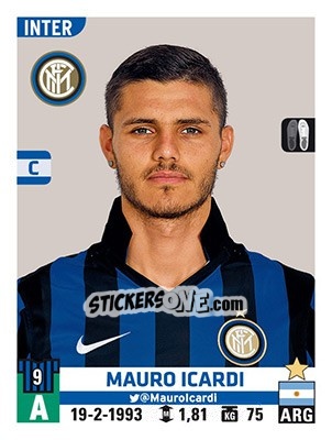 Figurina Mauro Icardi - Calciatori 2015-2016 - Panini