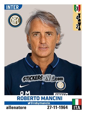 Sticker Roberto Mancini - Calciatori 2015-2016 n. 293 - Panini