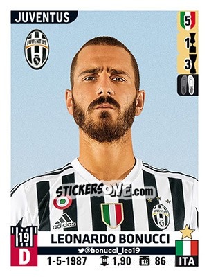 Cromo Leonardo Bonucci - Calciatori 2015-2016 - Panini