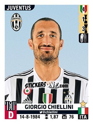 Sticker Giorgio Chiellini - Calciatori 2015-2016 - Panini