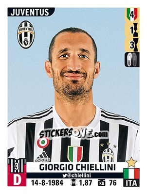 Sticker Giorgio Chiellini - Calciatori 2015-2016 n. 304 - Panini