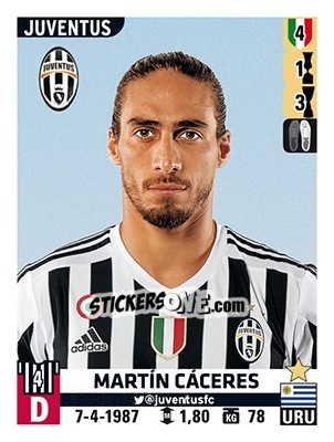 Sticker Martín Cáceres - Calciatori 2015-2016 n. 305 - Panini