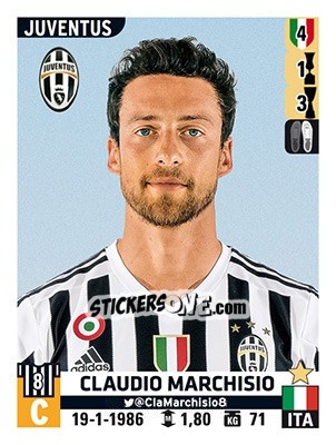 Sticker Claudio Marchisio - Calciatori 2015-2016 n. 312 - Panini