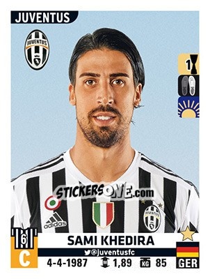 Sticker Sami Khedira - Calciatori 2015-2016 n. 314 - Panini
