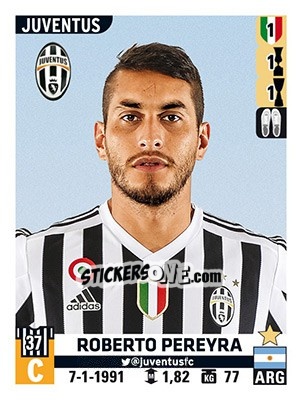Sticker Roberto Pereyra - Calciatori 2015-2016 n. 316 - Panini