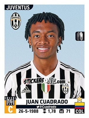 Sticker Juan Cuadrado - Calciatori 2015-2016 n. 317 - Panini