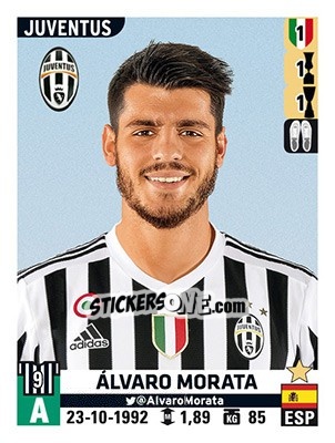 Sticker Álvaro Morata - Calciatori 2015-2016 n. 319 - Panini