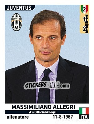 Figurina Massimiliano Allegri - Calciatori 2015-2016 - Panini