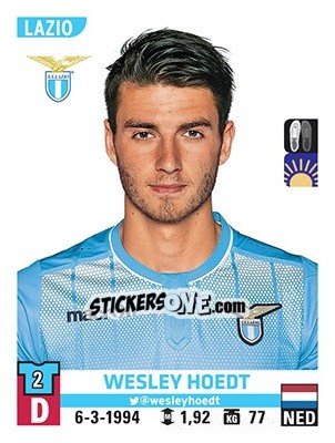 Sticker Wesley Hoedt - Calciatori 2015-2016 n. 334 - Panini