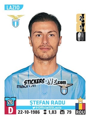 Figurina Ștefan Radu - Calciatori 2015-2016 - Panini