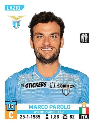 Sticker Marco Parolo - Calciatori 2015-2016 n. 341 - Panini