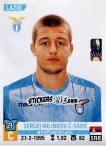 Sticker Sergej Milinkovic-Savic - Calciatori 2015-2016 n. 342 - Panini