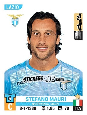 Figurina Stefano Mauri - Calciatori 2015-2016 - Panini