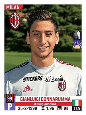 Sticker Gianluigi Donnarumma - Calciatori 2015-2016 n. 359 - Panini